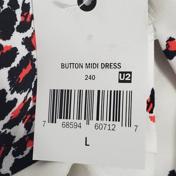 Ophelia Roe Feminine Button Front Midi Dress NEW NWT Size L - Picture 13 of 14